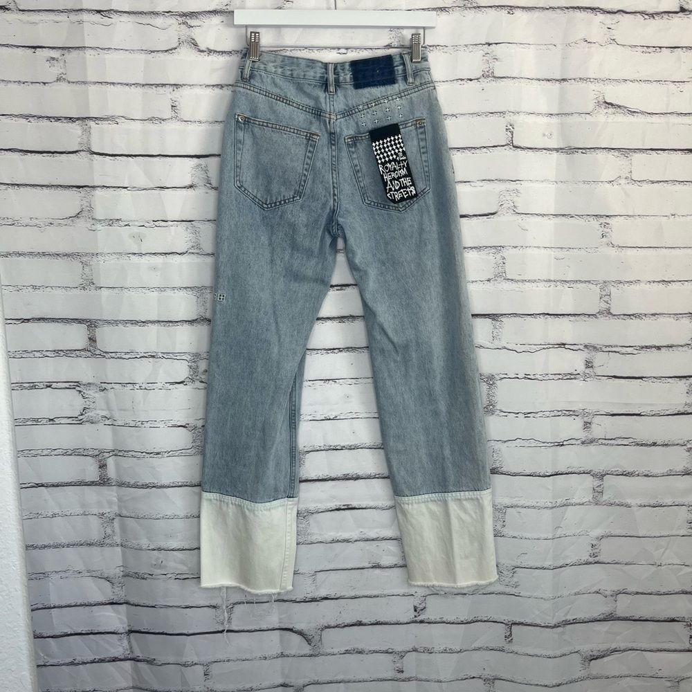 Ksubi Brooklyn Muse Cuffed Straight Jeans Women’s 25 Two-Tone High Rise Denim - Picture 10 of 15